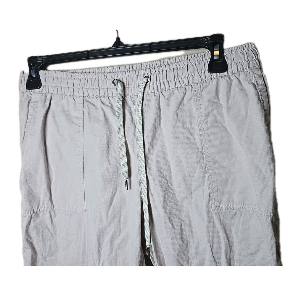 Vuori Ripstop Pants Women's Size Large Brown Elastic Waist Drawstring Raw Hem t9 - Picture 3 of 5